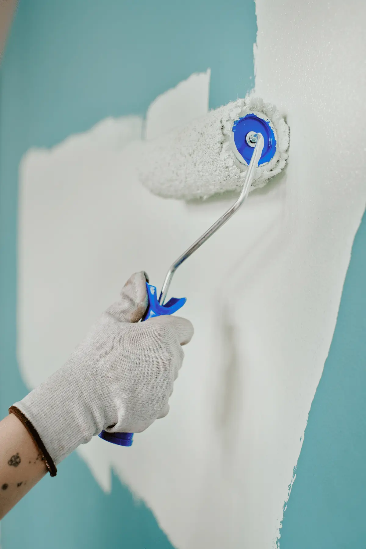 Peinture d'un mur au rouleau par L'Hélice à Chambéry